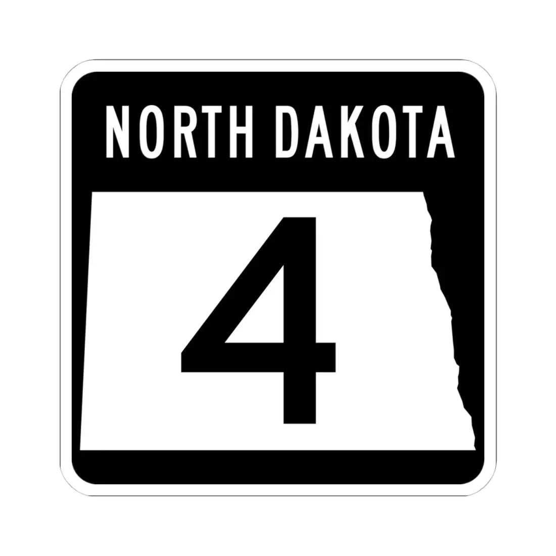 ND-4 2015 (North Dakota) (Road Sign) STICKER Vinyl Kiss-Cut Decal 4 Inch White - The Sticker Space