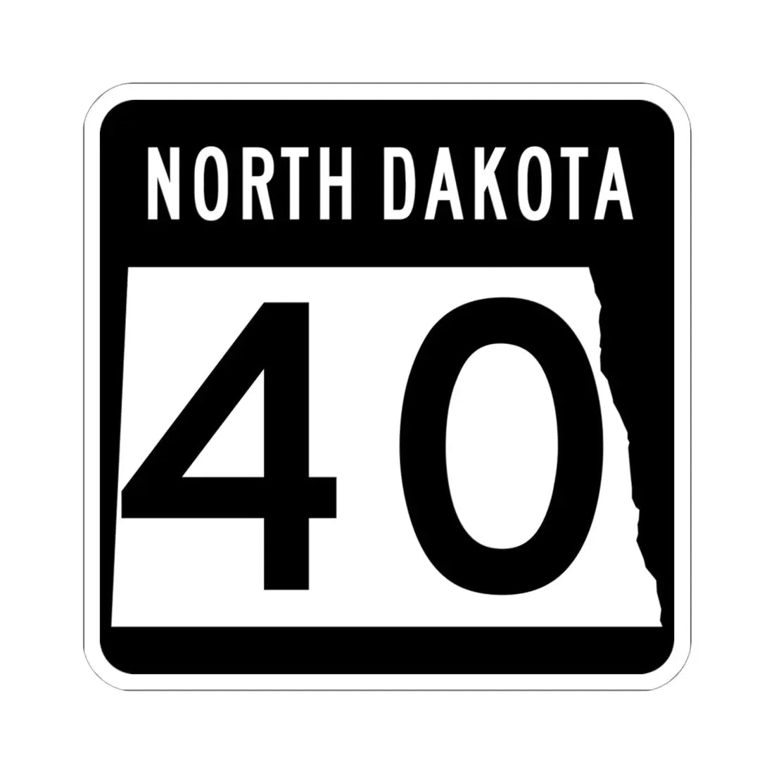 ND-40 2015 (North Dakota) (Road Sign) STICKER Vinyl Kiss-Cut Decal 6 Inch White - The Sticker Space
