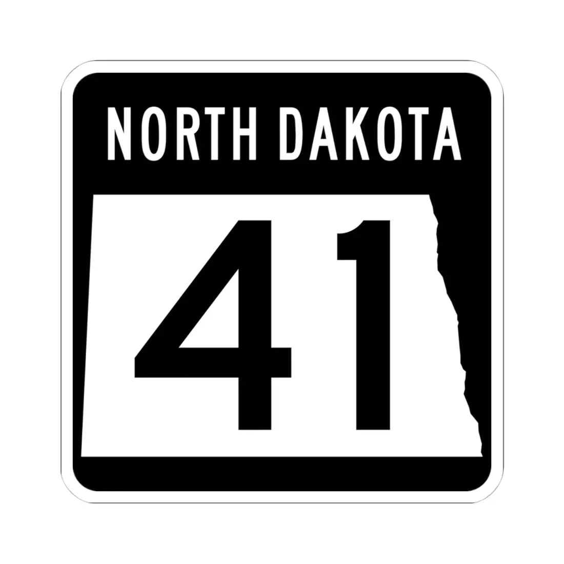 ND-41 2015 (North Dakota) (Road Sign) STICKER Vinyl Kiss-Cut Decal 4 Inch White - The Sticker Space