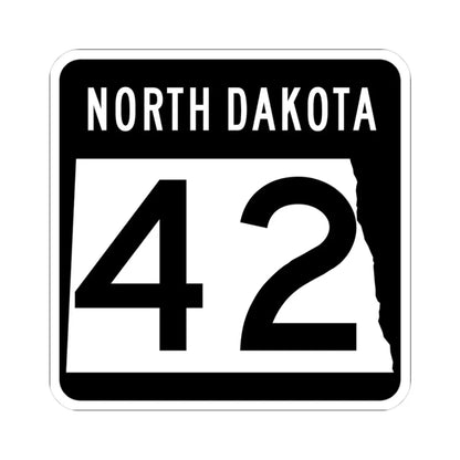 ND-42 2015 (North Dakota) (Road Sign) STICKER Vinyl Kiss-Cut Decal 3 Inch White - The Sticker Space