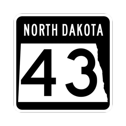 ND-43 2015 (North Dakota) (Road Sign) STICKER Vinyl Kiss-Cut Decal 2 Inch White - The Sticker Space