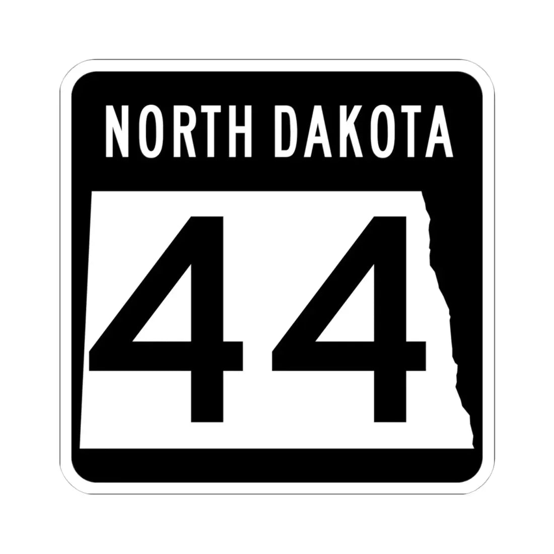 ND-44 2015 (North Dakota) (Road Sign) STICKER Vinyl Kiss-Cut Decal 4 Inch White - The Sticker Space