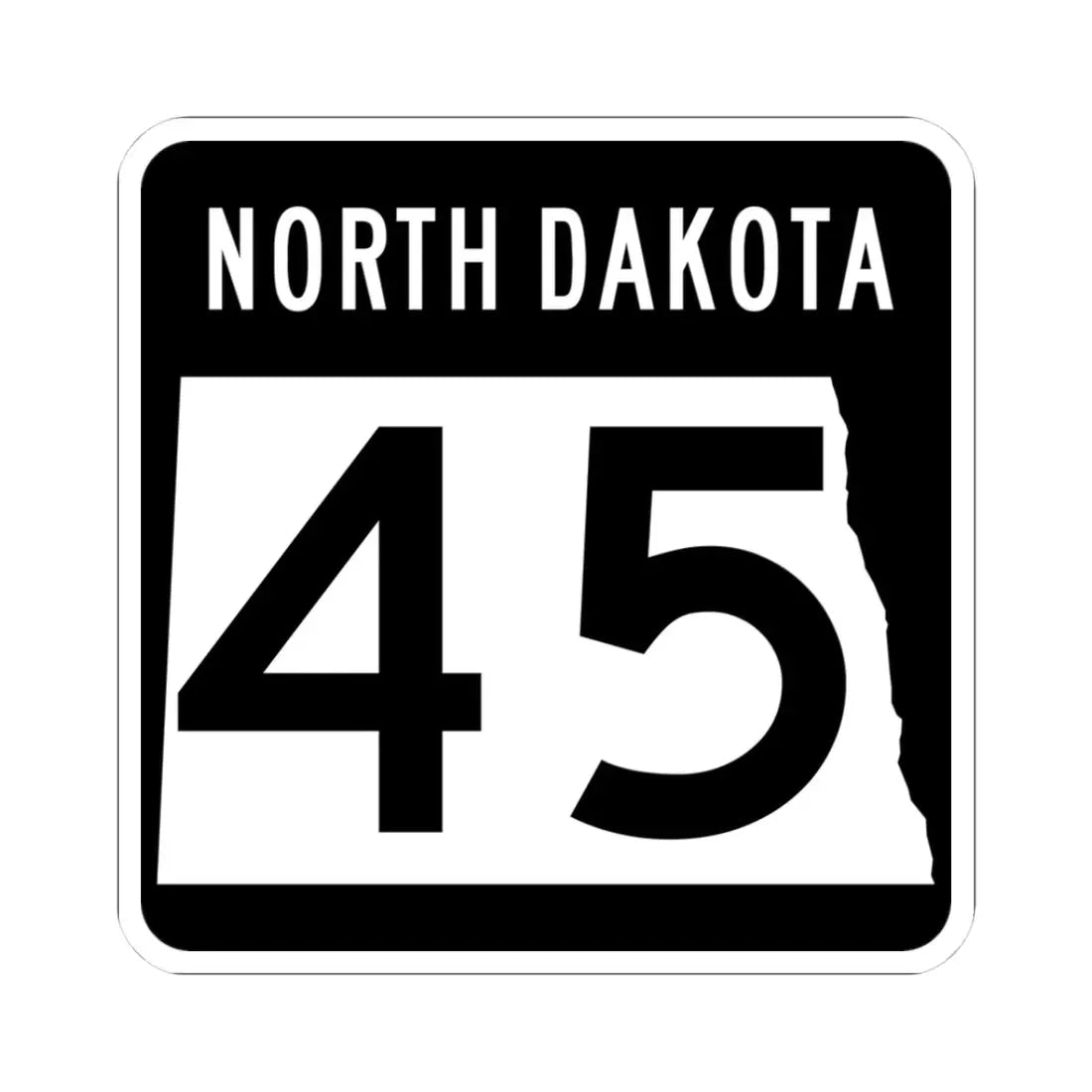 ND-45 2015 (North Dakota) (Road Sign) STICKER Vinyl Kiss-Cut Decal 3 Inch White - The Sticker Space