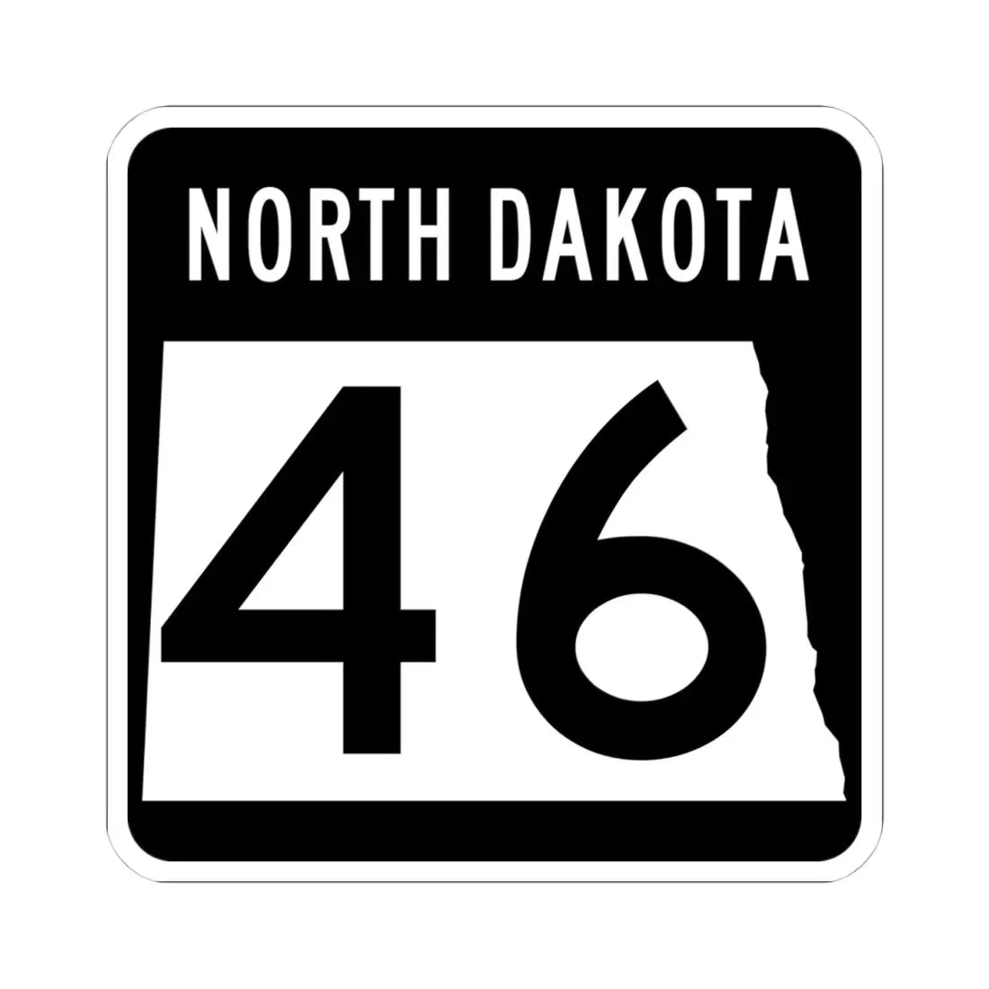 ND-46 2015 (North Dakota) (Road Sign) STICKER Vinyl Kiss-Cut Decal 4 Inch White - The Sticker Space