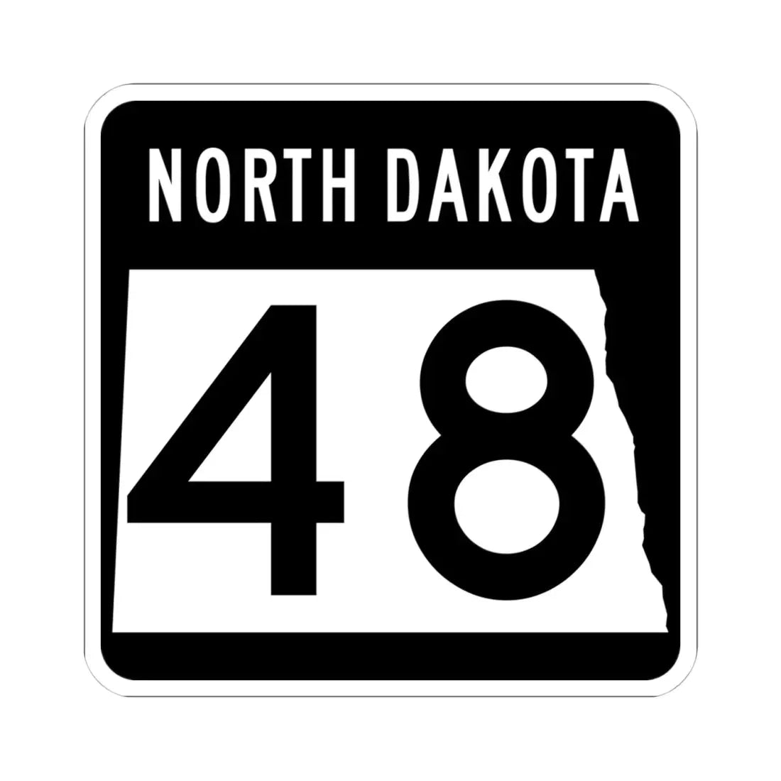 ND-48 2015 (North Dakota) (Road Sign) STICKER Vinyl Kiss-Cut Decal 4 Inch White - The Sticker Space