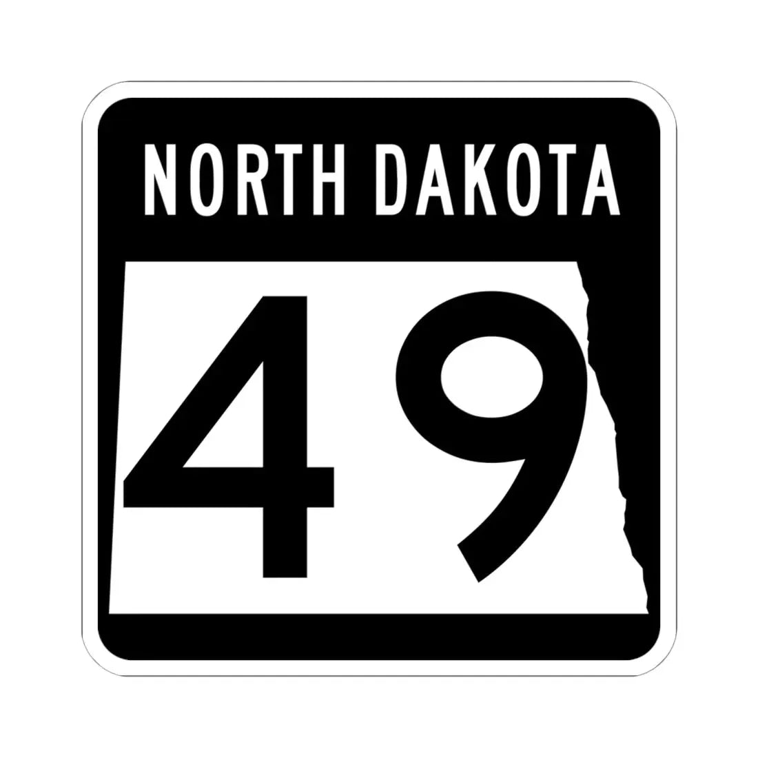 ND-49 2015 (North Dakota) (Road Sign) STICKER Vinyl Kiss-Cut Decal 6 Inch White - The Sticker Space