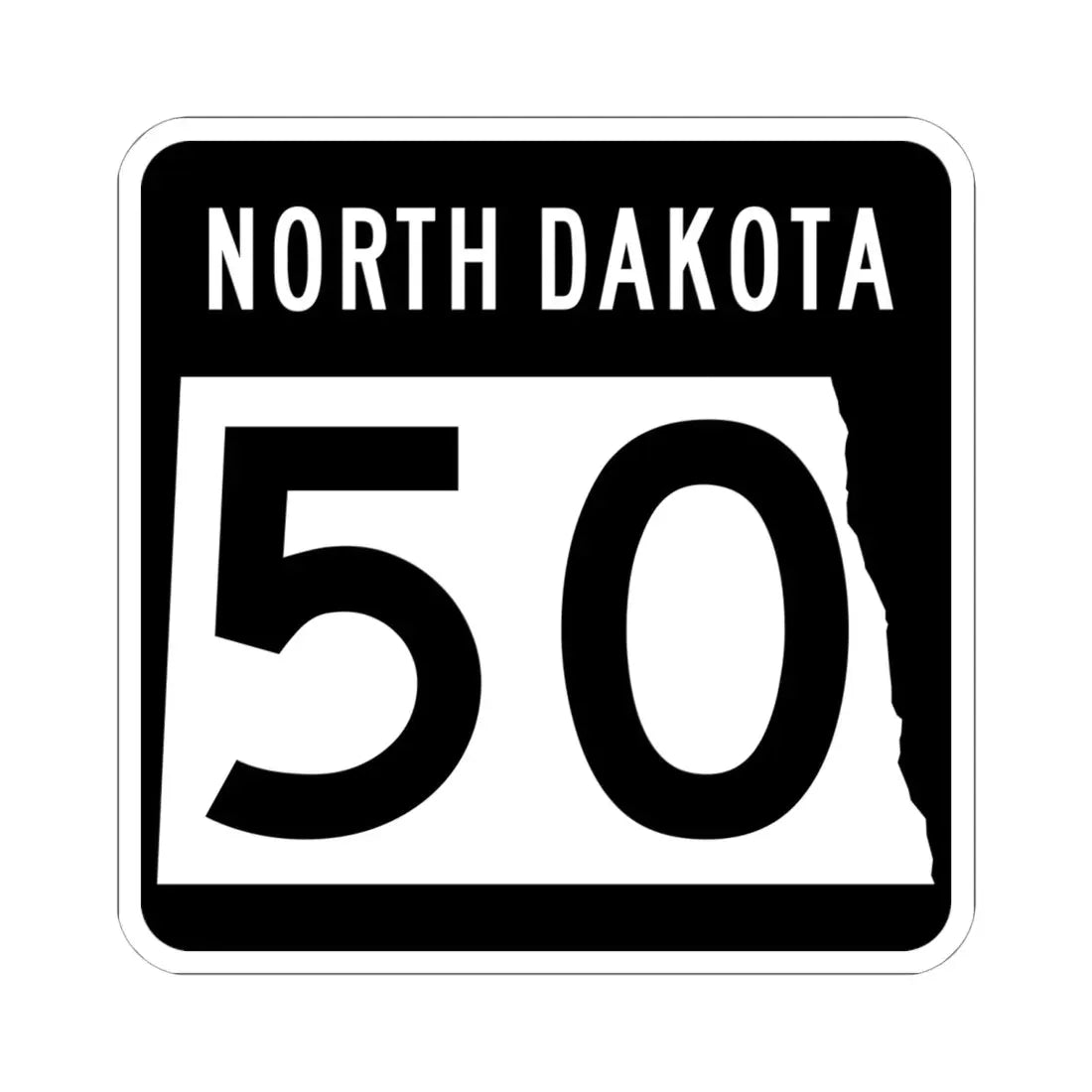 ND-50 2015 (North Dakota) (Road Sign) STICKER Vinyl Kiss-Cut Decal 6 Inch White - The Sticker Space
