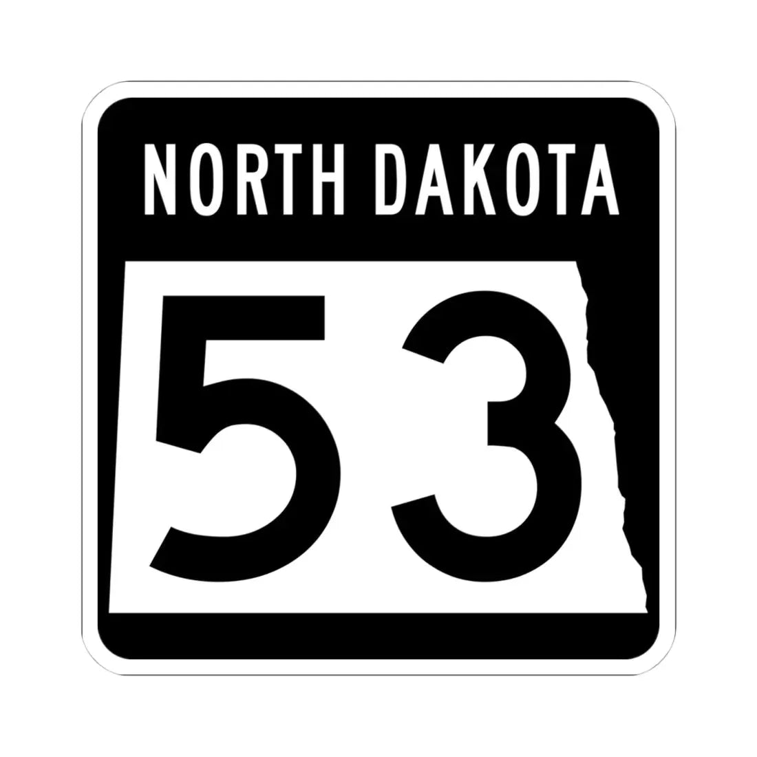 ND-53 2015 (North Dakota) (Road Sign) STICKER Vinyl Kiss-Cut Decal 4 Inch White - The Sticker Space