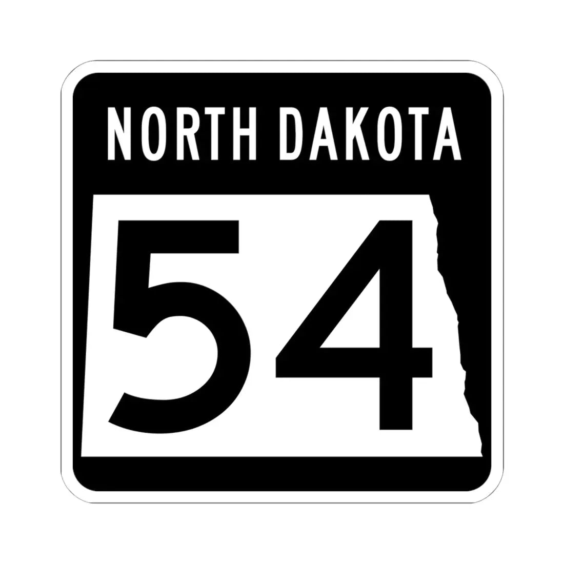 ND-54 2015 (North Dakota) (Road Sign) STICKER Vinyl Kiss-Cut Decal 6 Inch White - The Sticker Space