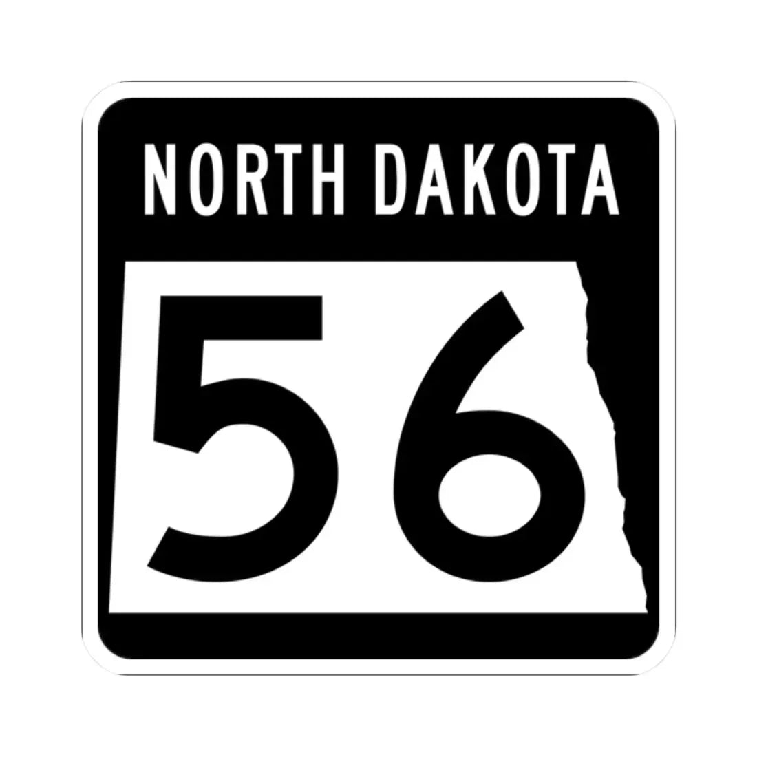 ND-56 2015 (North Dakota) (Road Sign) STICKER Vinyl Kiss-Cut Decal 2 Inch White - The Sticker Space