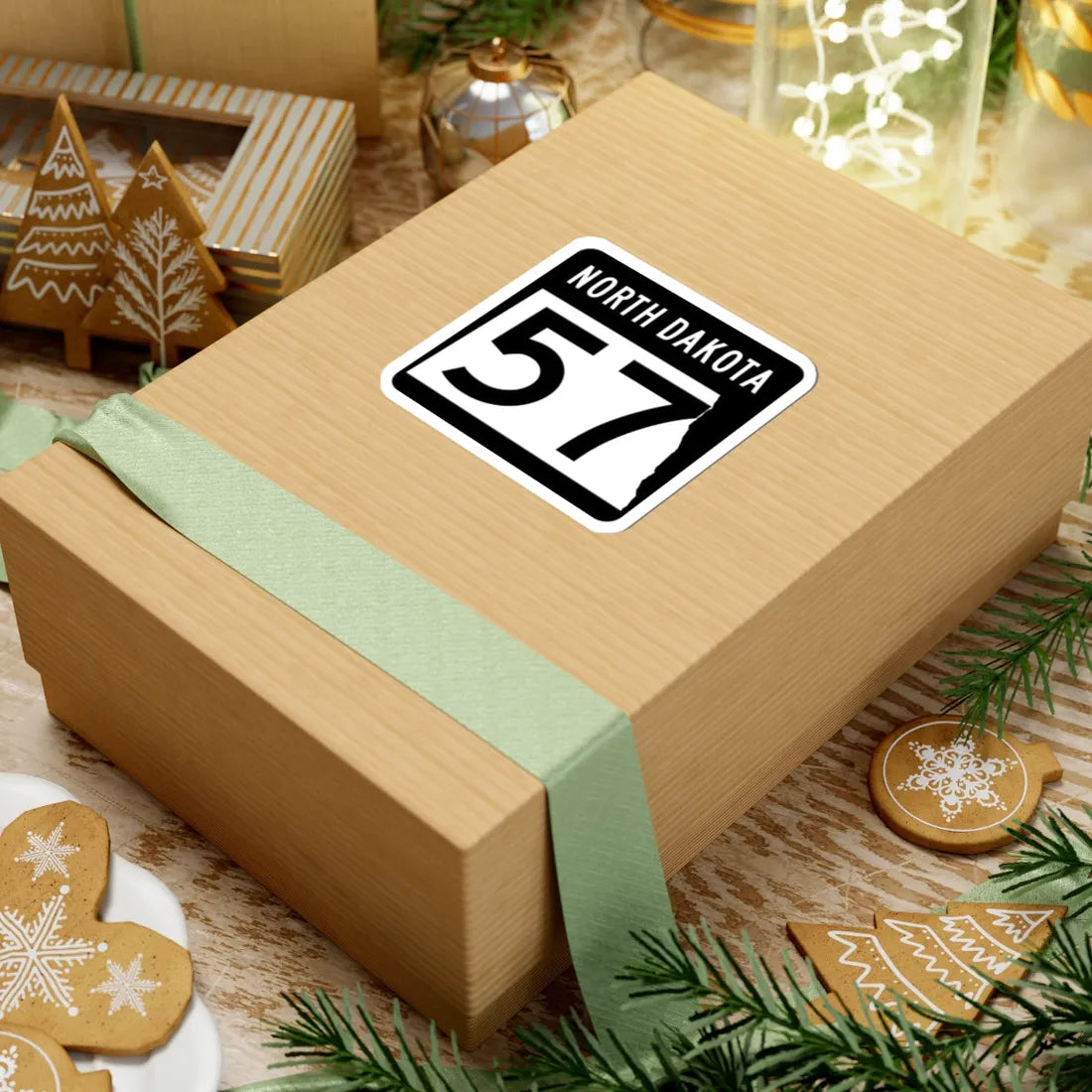 ND-57 2015 (North Dakota) (Road Sign) STICKER Vinyl Kiss-Cut Decal - The Sticker Space