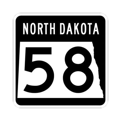 ND-58 2015 (North Dakota) (Road Sign) STICKER Vinyl Kiss-Cut Decal 3 Inch White - The Sticker Space