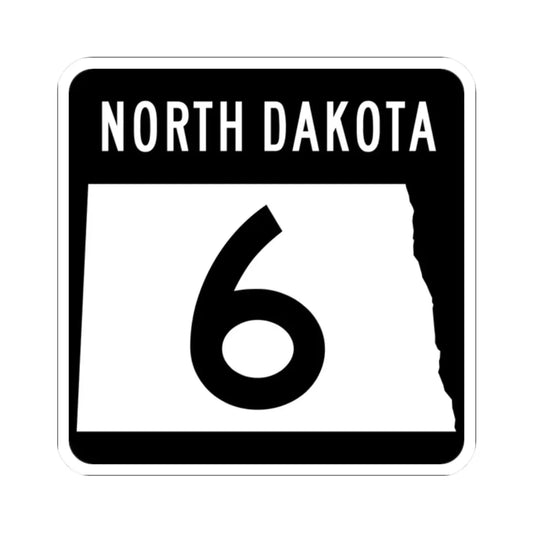 ND-6 2015 (North Dakota) (Road Sign) STICKER Vinyl Kiss-Cut Decal 2 Inch White - The Sticker Space