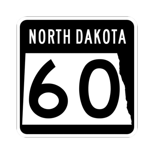 ND-60 2015 (North Dakota) (Road Sign) STICKER Vinyl Kiss-Cut Decal 2 Inch White - The Sticker Space