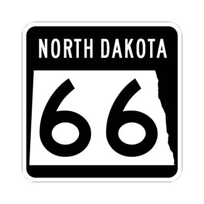 ND-66 2015 (North Dakota) (Road Sign) STICKER Vinyl Kiss-Cut Decal 4 Inch White - The Sticker Space