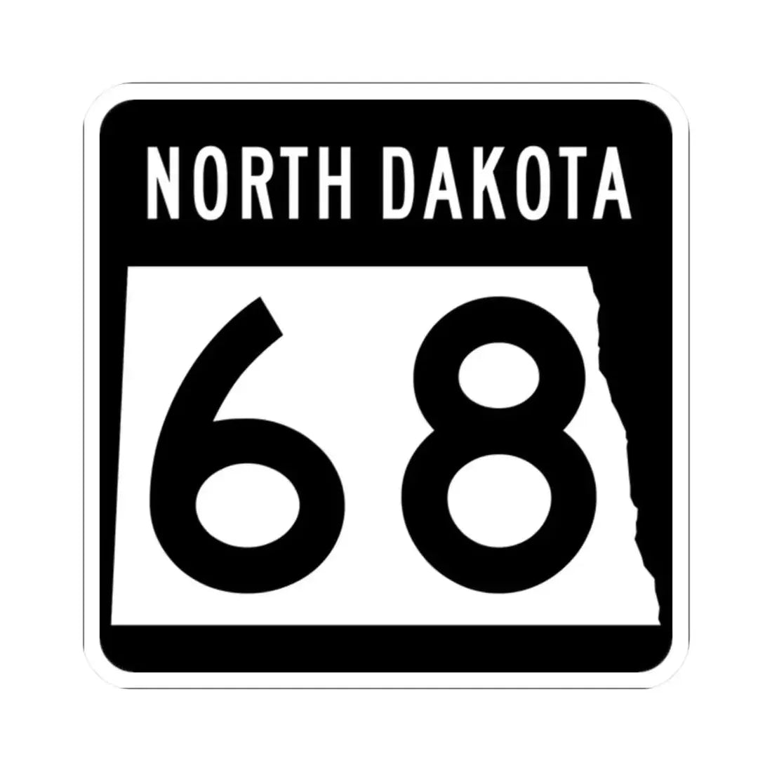 ND-68 2015 (North Dakota) (Road Sign) STICKER Vinyl Kiss-Cut Decal 2 Inch White - The Sticker Space