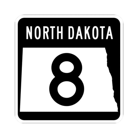 ND-8 2015 (North Dakota) (Road Sign) STICKER Vinyl Kiss-Cut Decal 2 Inch White - The Sticker Space