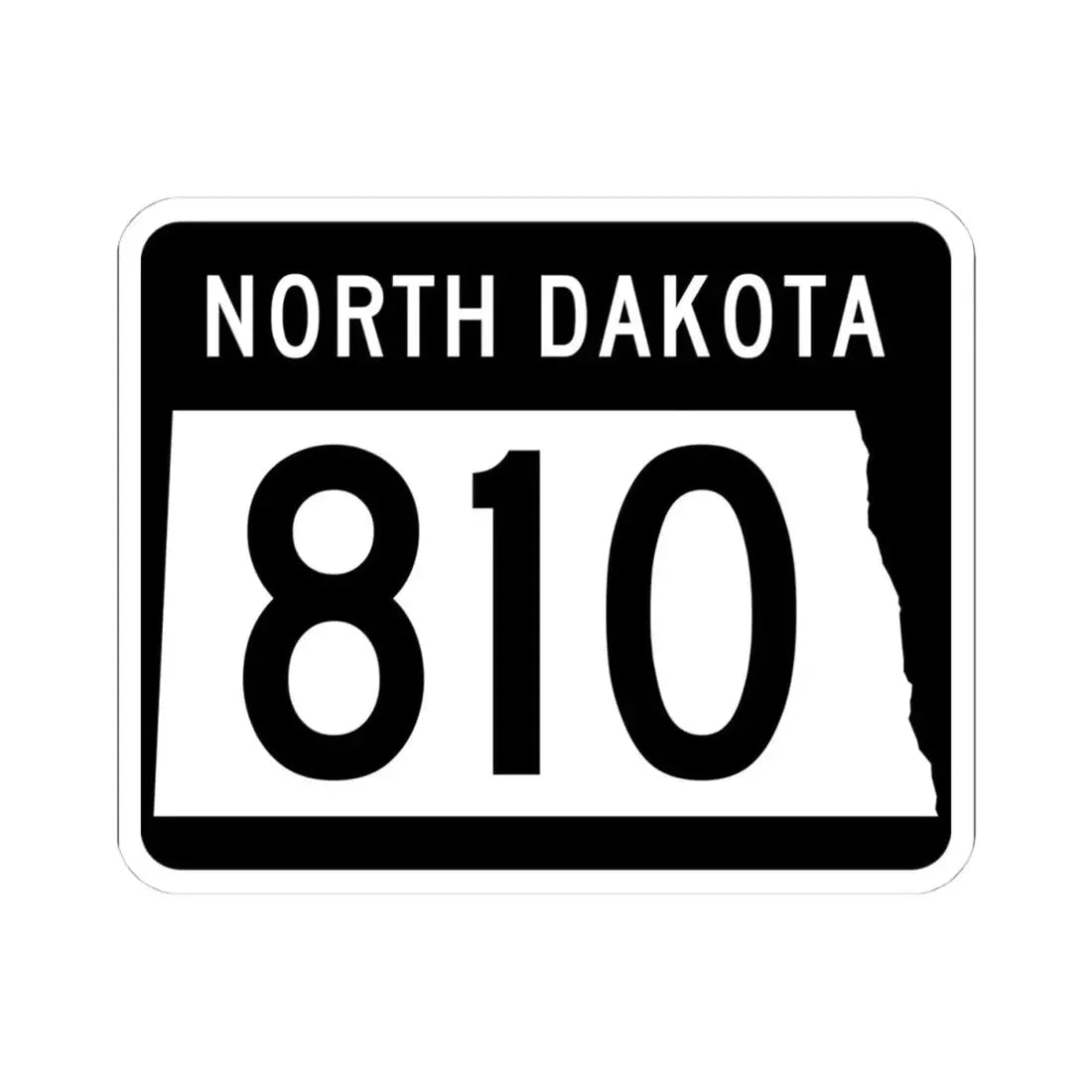 ND-810 2015 (North Dakota) (Road Sign) STICKER Vinyl Kiss-Cut Decal 4 Inch White - The Sticker Space
