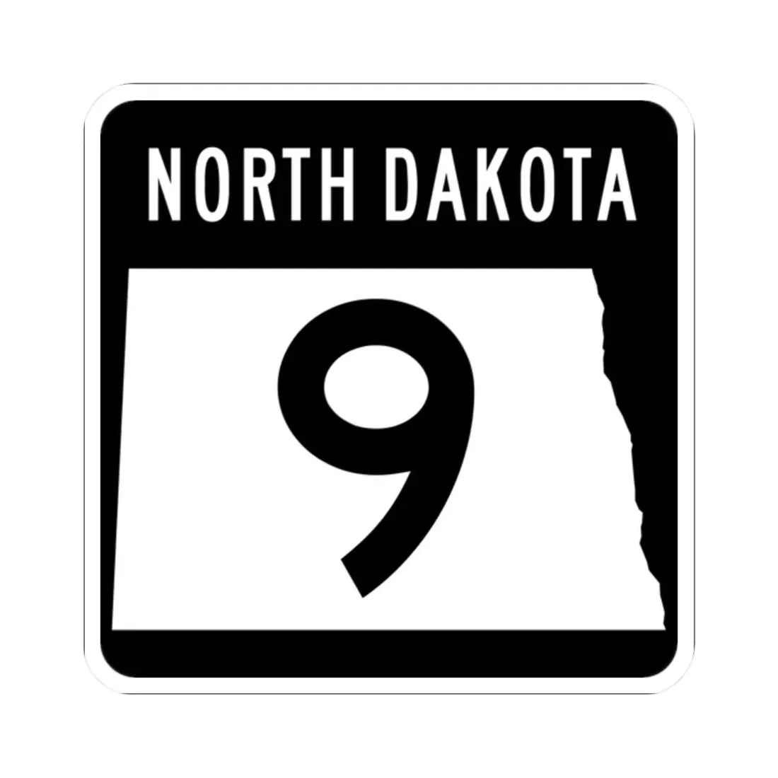 ND-9 2015 (North Dakota) (Road Sign) STICKER Vinyl Kiss-Cut Decal 2 Inch White - The Sticker Space