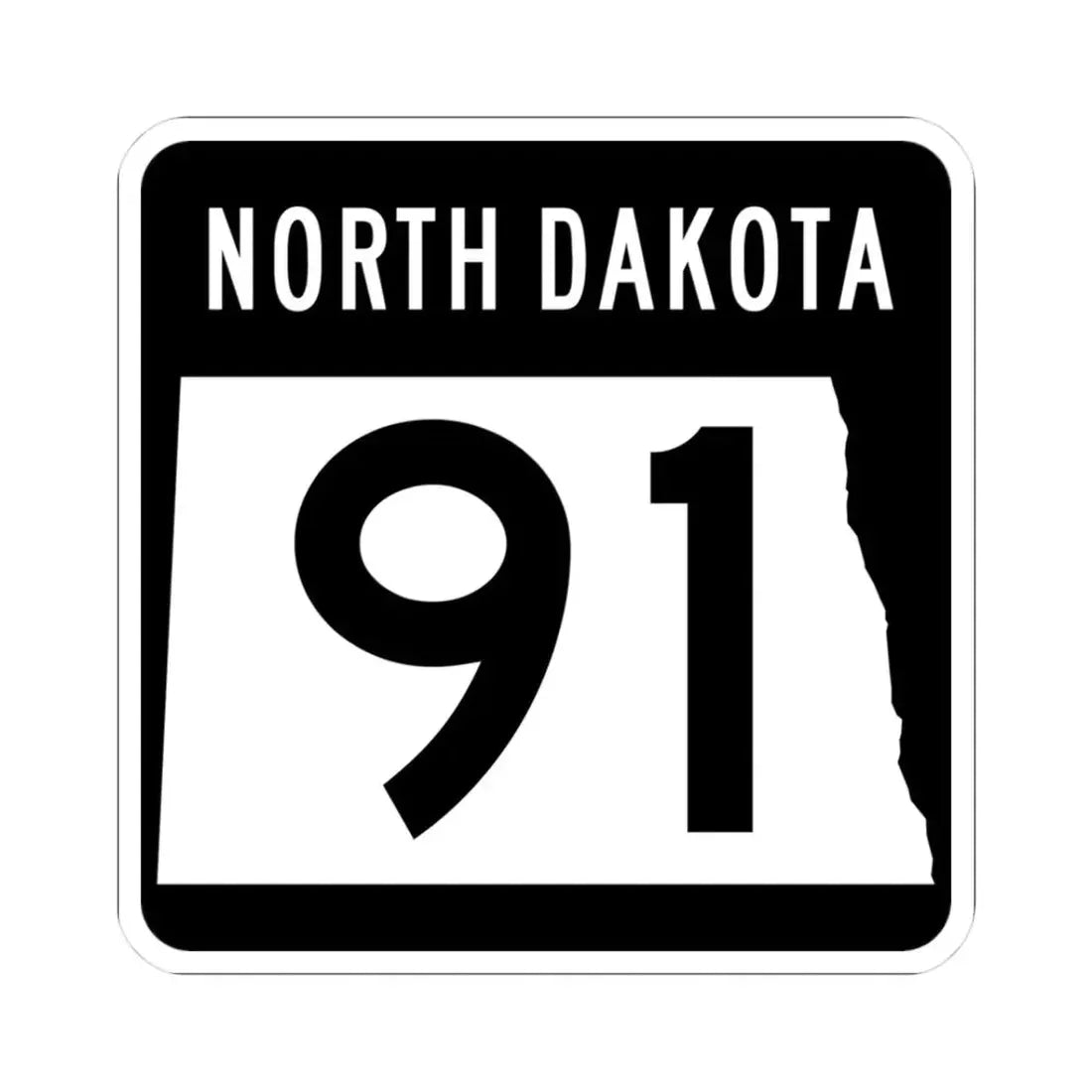 ND-91 2015 (North Dakota) (Road Sign) STICKER Vinyl Kiss-Cut Decal 3 Inch White - The Sticker Space