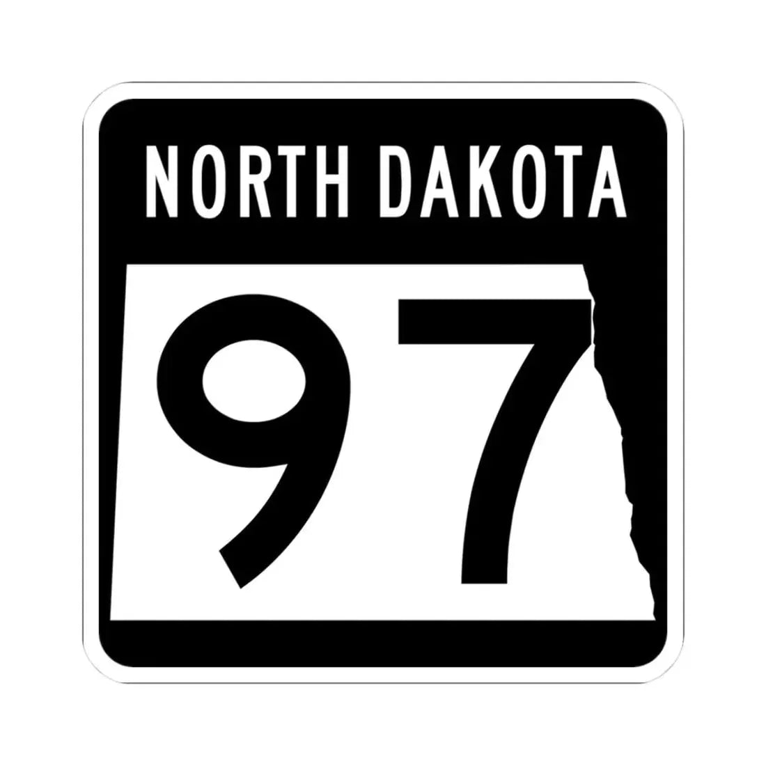 ND-97 2015 (North Dakota) (Road Sign) STICKER Vinyl Kiss-Cut Decal 3 Inch White - The Sticker Space
