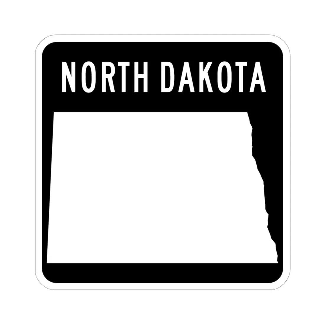 ND-blank (North Dakota) (Road Sign) STICKER Vinyl Kiss-Cut Decal 6 Inch White - The Sticker Space