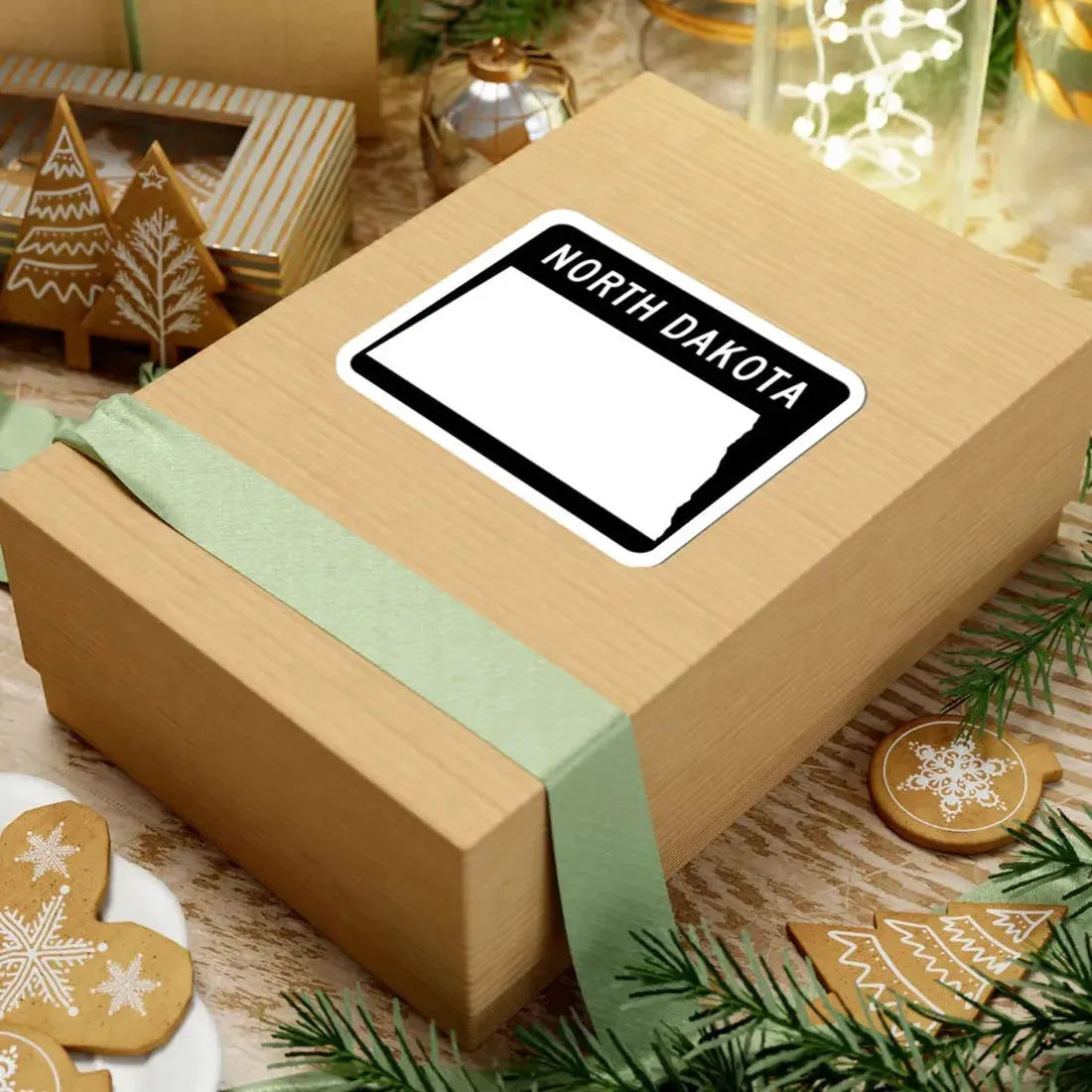 ND-blank wide (North Dakota) (Road Sign) STICKER Vinyl Kiss-Cut Decal - The Sticker Space