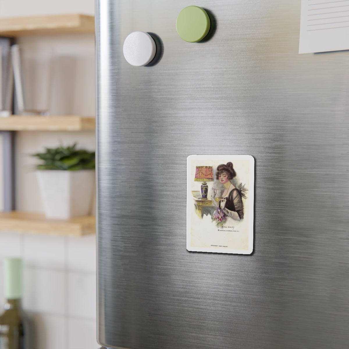 Nearest Her Heart (Magazine Illustration) Refrigerator Magnet-The Sticker Space