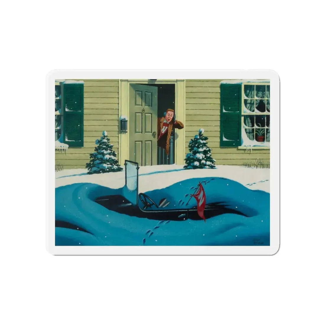 Nebraska Football (Magazine Illustration) Refrigerator Magnet 4 Inch - The Sticker Space