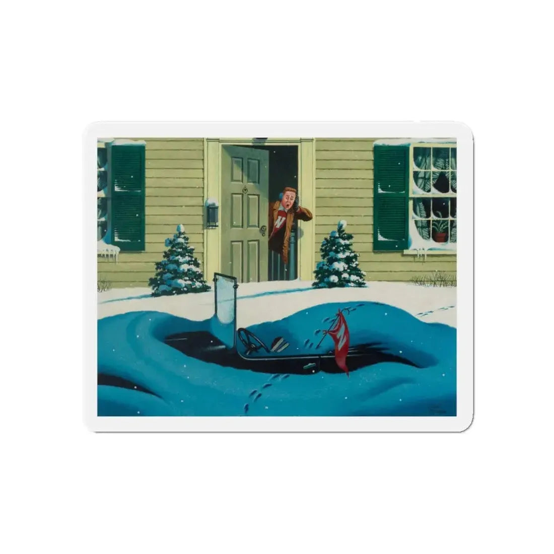 Nebraska Football (Magazine Illustration) Refrigerator Magnet 5 Inch - The Sticker Space