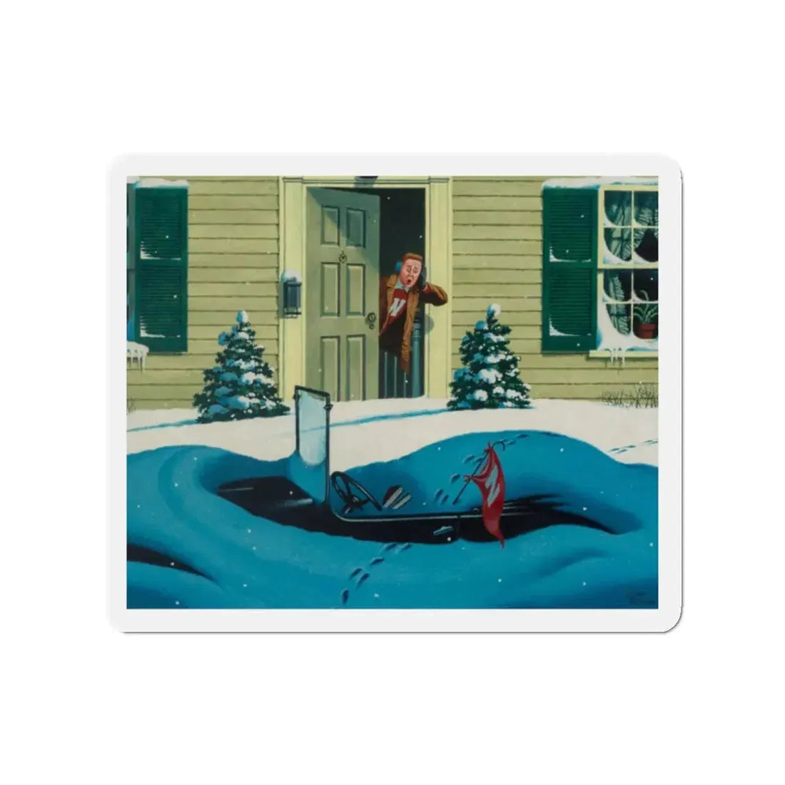 Nebraska Football (Magazine Illustration) Refrigerator Magnet - The Sticker Space