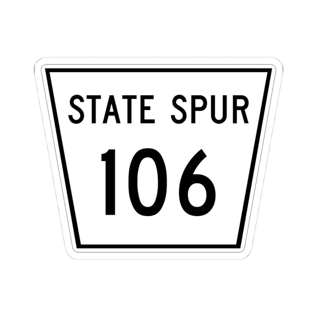 Nebraska State Spur 106 (Nebraska) (Road Sign) STICKER Vinyl Kiss-Cut Decal 4 Inch White - The Sticker Space