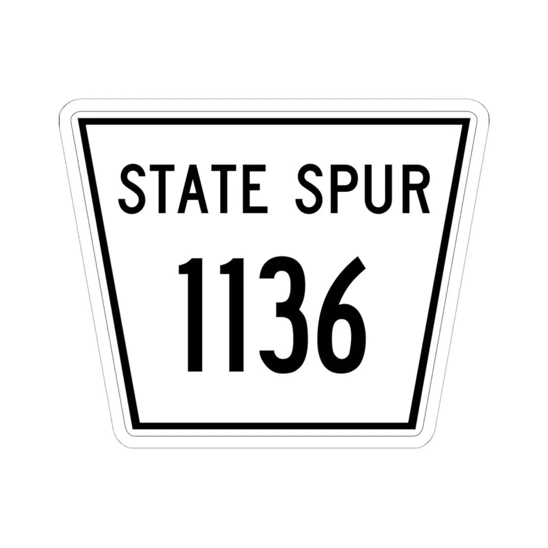 Nebraska State Spur 1136 (Nebraska) (Road Sign) STICKER Vinyl Kiss-Cut Decal 6 Inch White - The Sticker Space