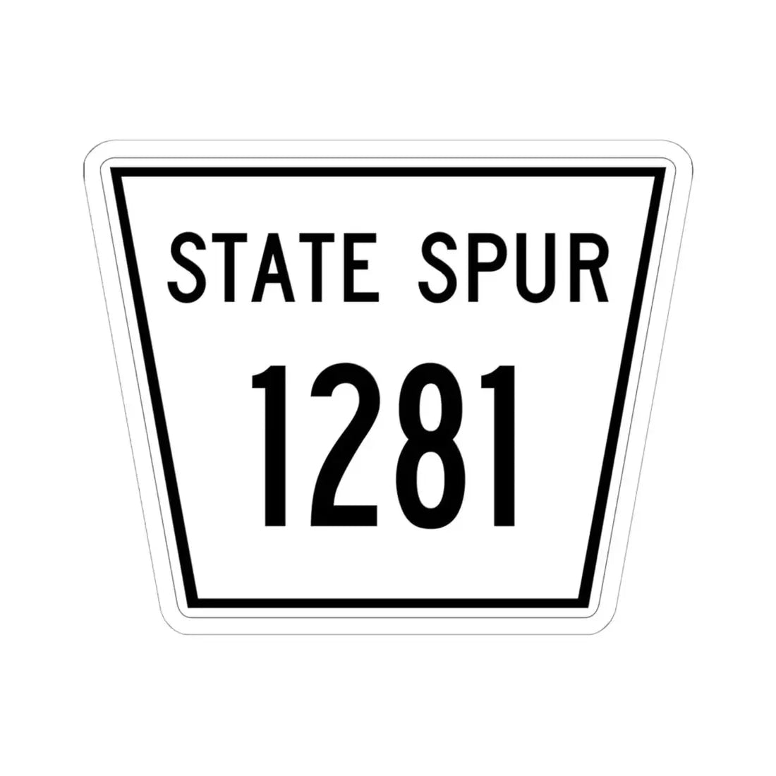 Nebraska State Spur 1281 (Nebraska) (Road Sign) STICKER Vinyl Kiss-Cut Decal 6 Inch White - The Sticker Space