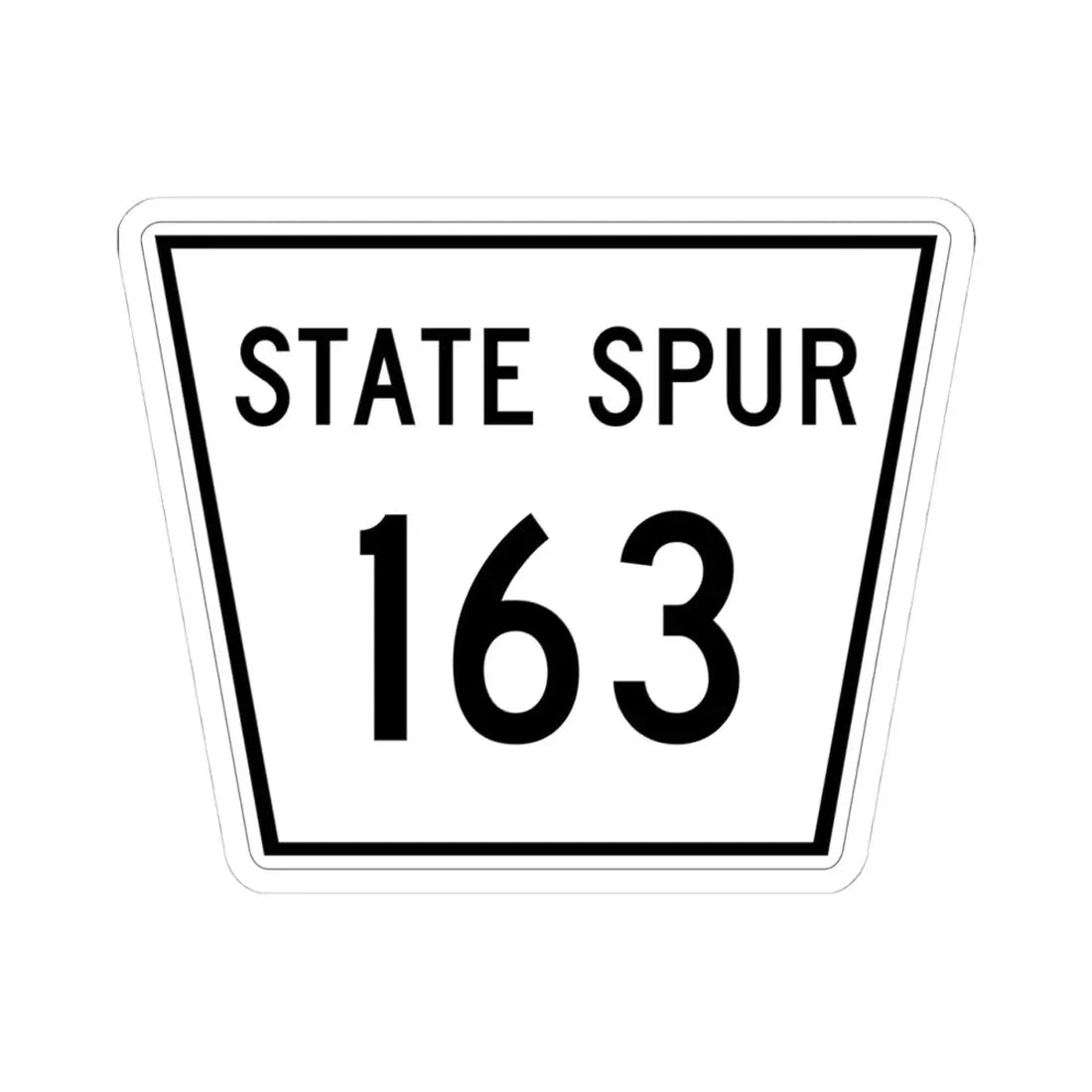 Nebraska State Spur 163 (Nebraska) (Road Sign) STICKER Vinyl Kiss-Cut Decal 4 Inch White - The Sticker Space