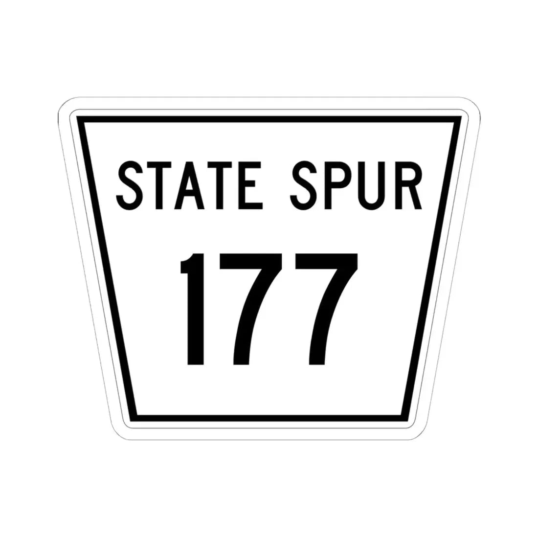 Nebraska State Spur 177 (Nebraska) (Road Sign) STICKER Vinyl Kiss-Cut Decal 6 Inch White - The Sticker Space