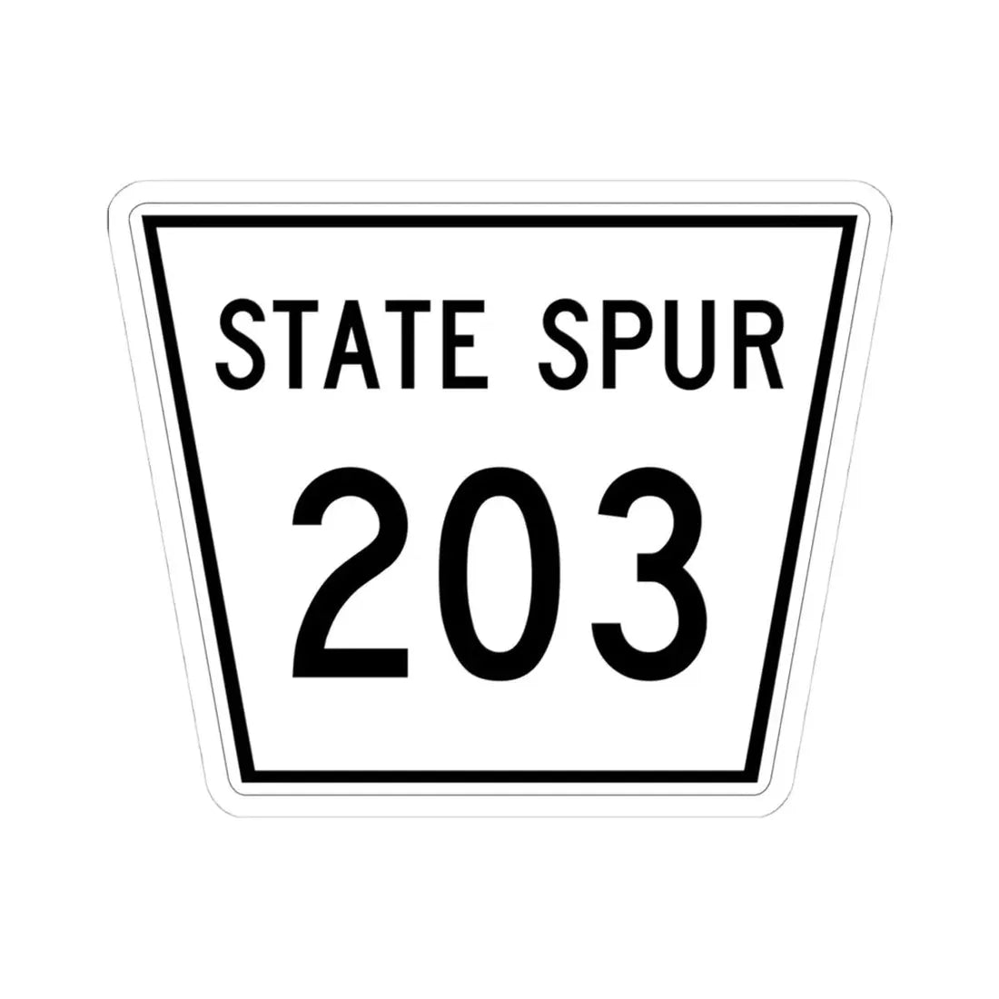 Nebraska State Spur 203 (Nebraska) (Road Sign) STICKER Vinyl Kiss-Cut Decal 4 Inch White - The Sticker Space