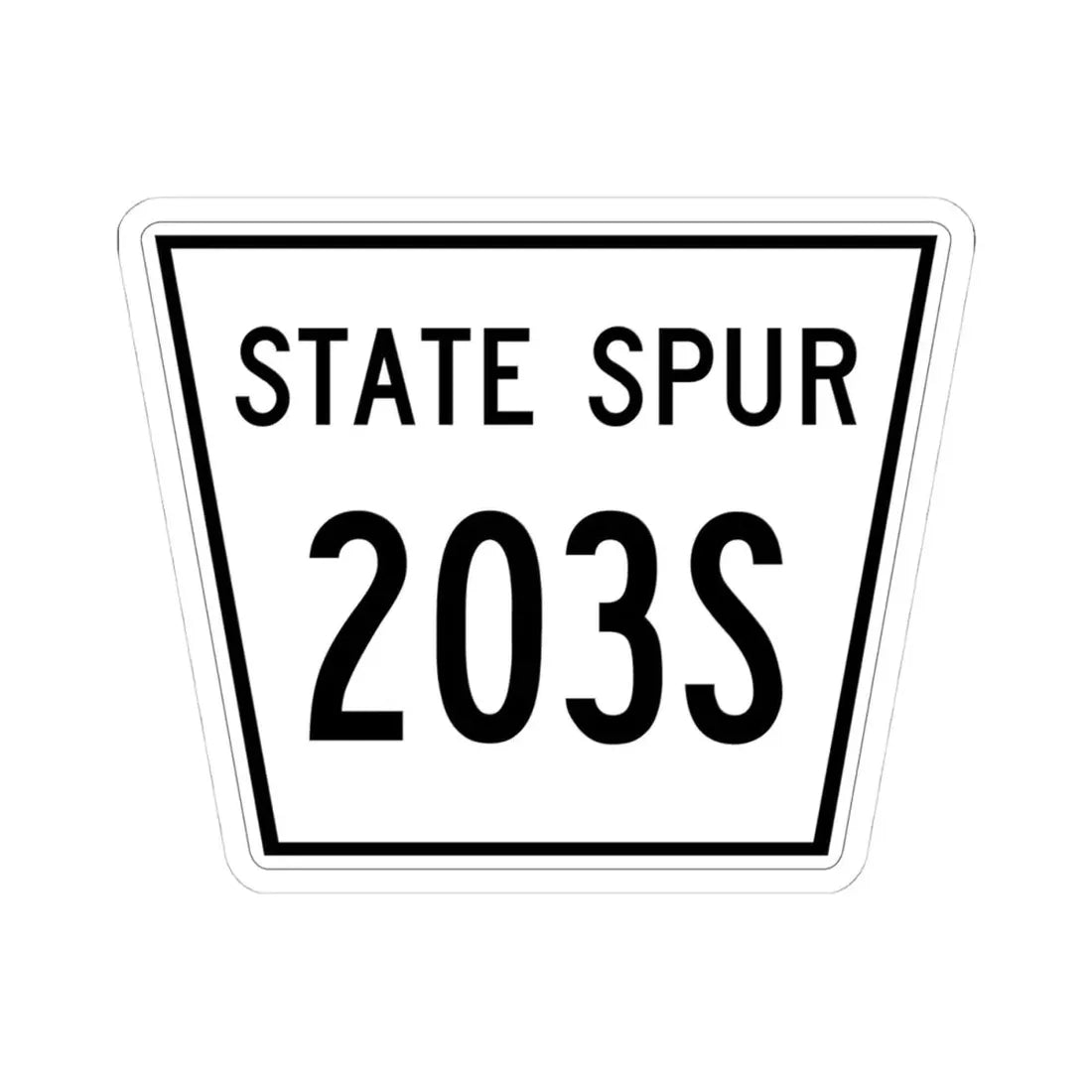 Nebraska State Spur 203S (Nebraska) (Road Sign) STICKER Vinyl Kiss-Cut Decal 4 Inch White - The Sticker Space