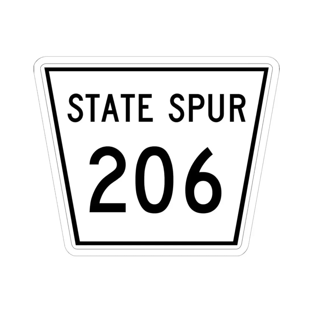 Nebraska State Spur 206 (Nebraska) (Road Sign) STICKER Vinyl Kiss-Cut Decal 6 Inch White - The Sticker Space