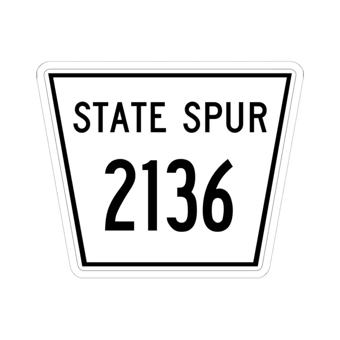 Nebraska State Spur 2136 (Nebraska) (Road Sign) STICKER Vinyl Kiss-Cut Decal 6 Inch White - The Sticker Space