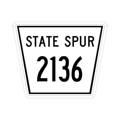 Nebraska State Spur 2136 (Nebraska) (Road Sign) STICKER Vinyl Kiss-Cut Decal 6 Inch White - The Sticker Space