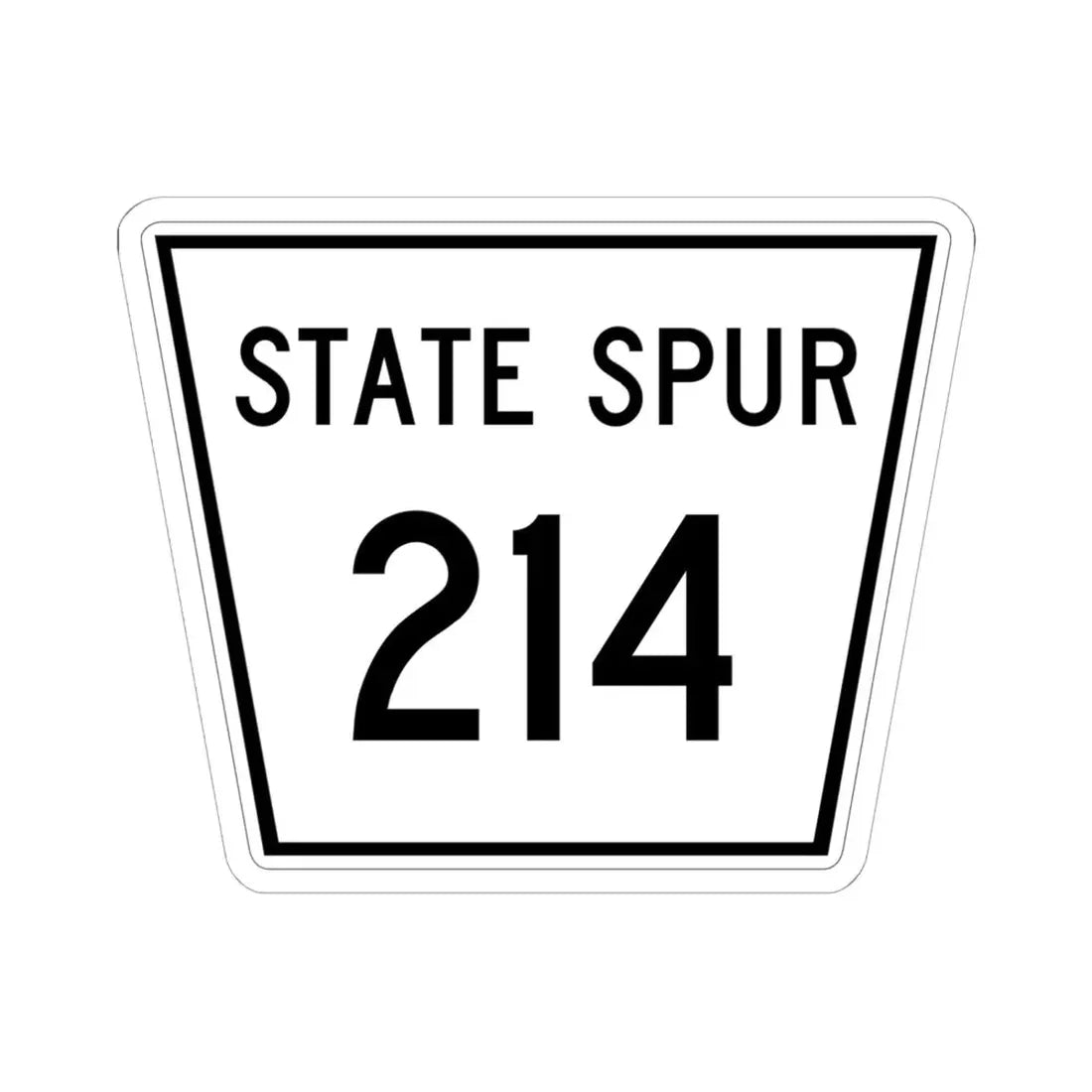 Nebraska State Spur 214 (Nebraska) (Road Sign) STICKER Vinyl Kiss-Cut Decal 6 Inch White - The Sticker Space