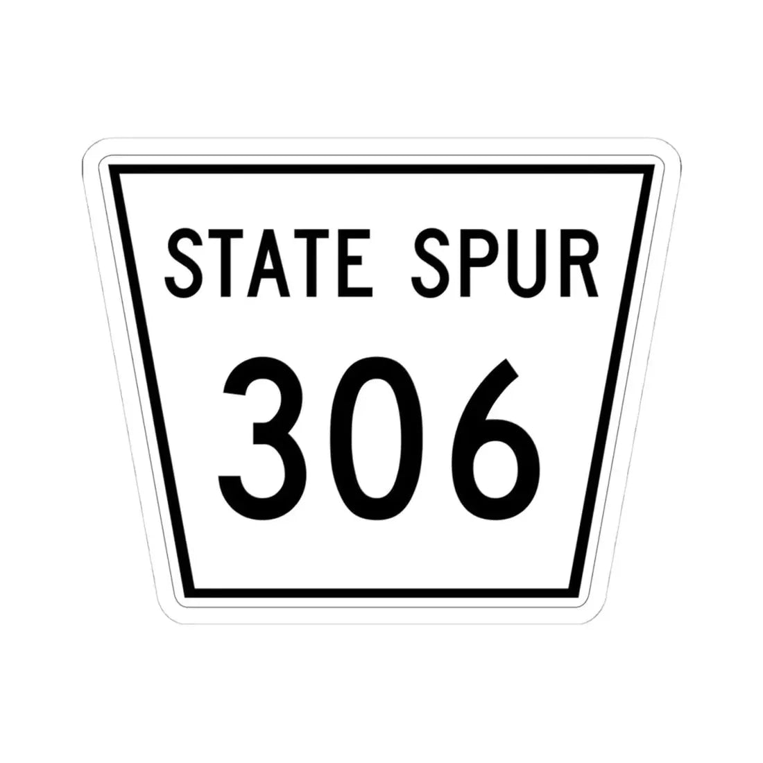 Nebraska State Spur 306 (Nebraska) (Road Sign) STICKER Vinyl Kiss-Cut Decal 4 Inch White - The Sticker Space