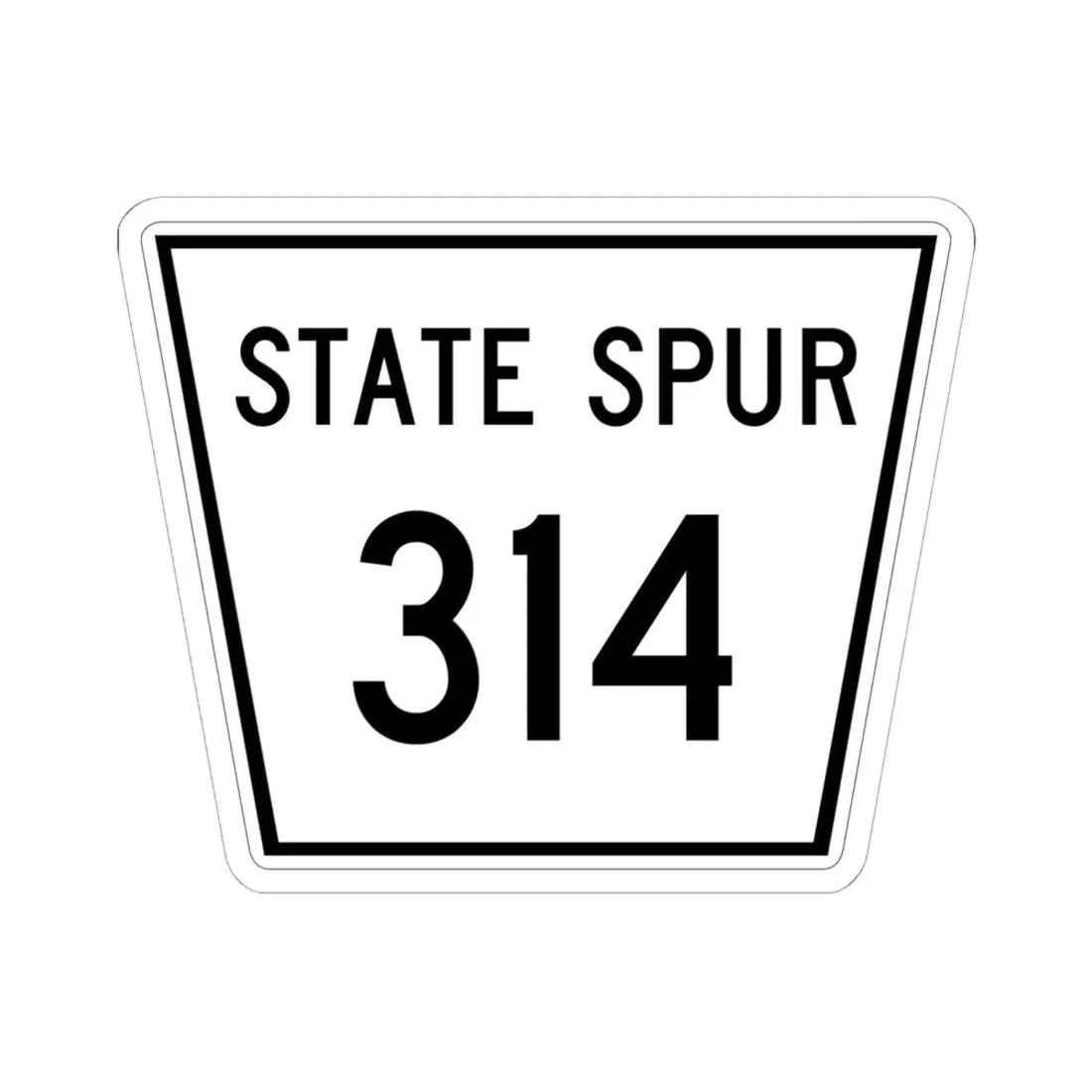 Nebraska State Spur 314 (Nebraska) (Road Sign) STICKER Vinyl Kiss-Cut Decal 6 Inch White - The Sticker Space