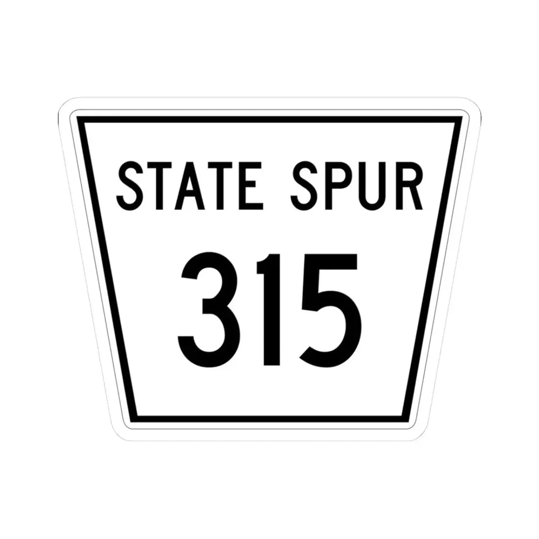 Nebraska State Spur 315 (Nebraska) (Road Sign) STICKER Vinyl Kiss-Cut Decal 3 Inch White - The Sticker Space