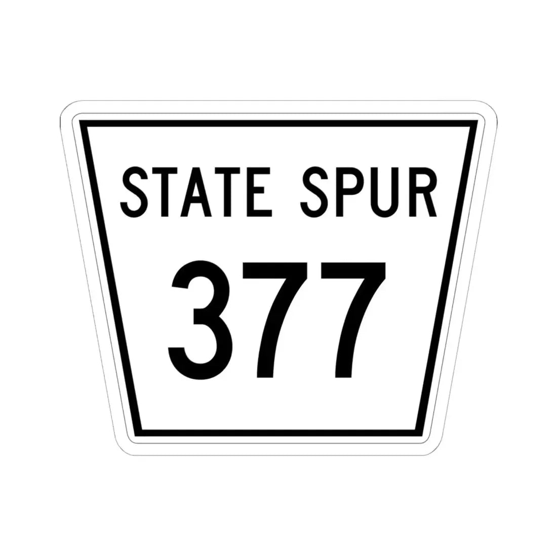 Nebraska State Spur 377 (Nebraska) (Road Sign) STICKER Vinyl Kiss-Cut Decal 6 Inch White - The Sticker Space
