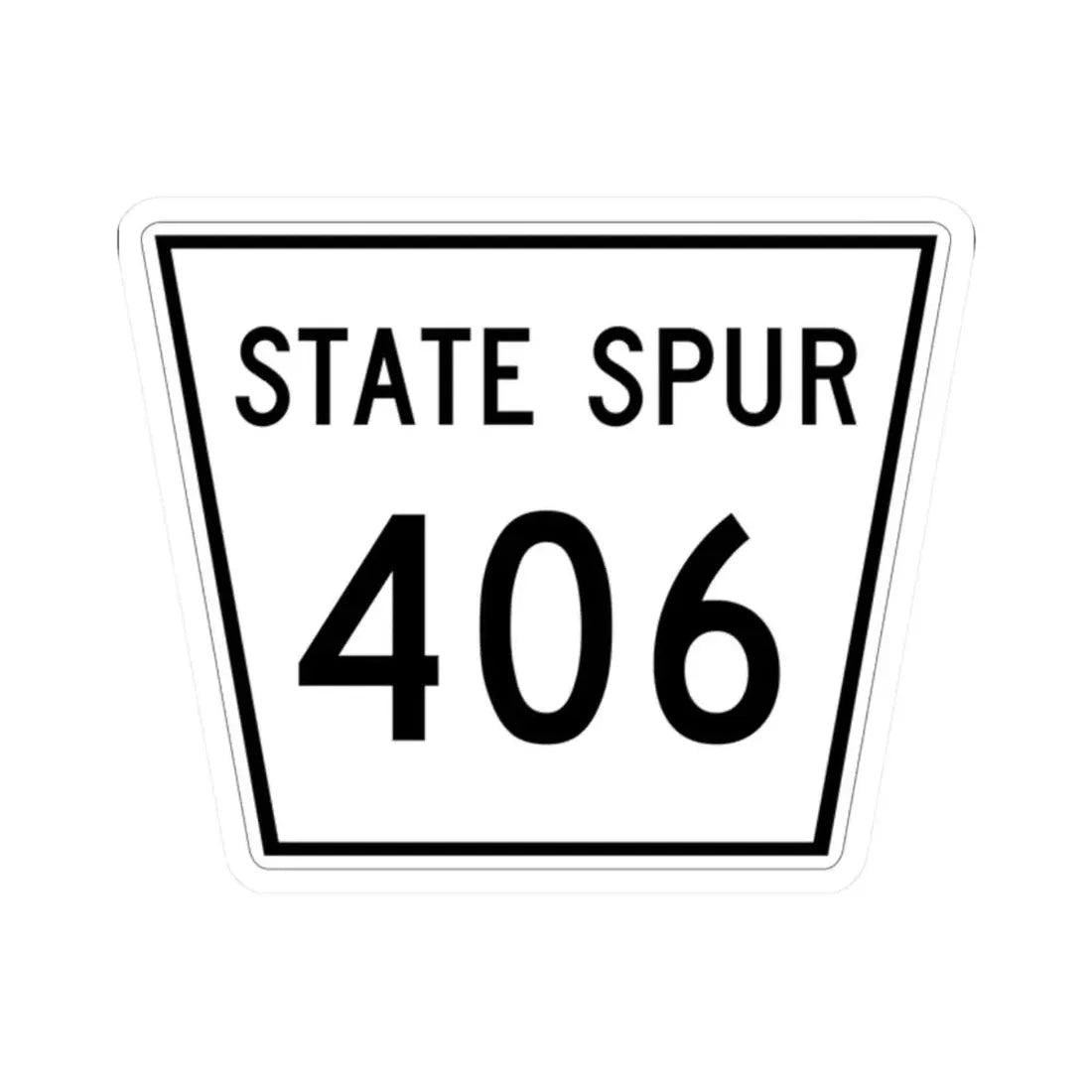 Nebraska State Spur 406 (Nebraska) (Road Sign) STICKER Vinyl Kiss-Cut Decal 2 Inch White - The Sticker Space
