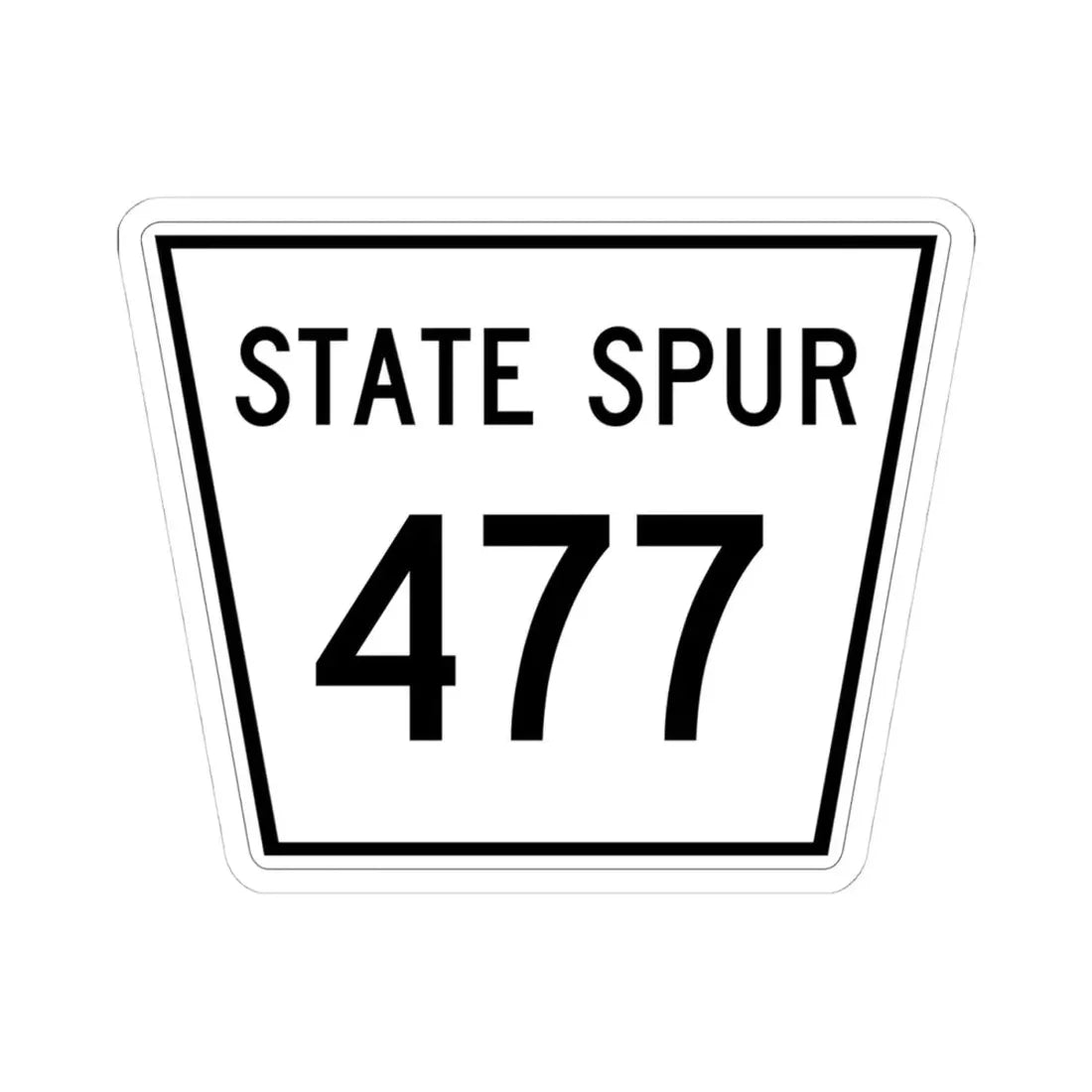 Nebraska State Spur 477 (Nebraska) (Road Sign) STICKER Vinyl Kiss-Cut Decal 4 Inch White - The Sticker Space