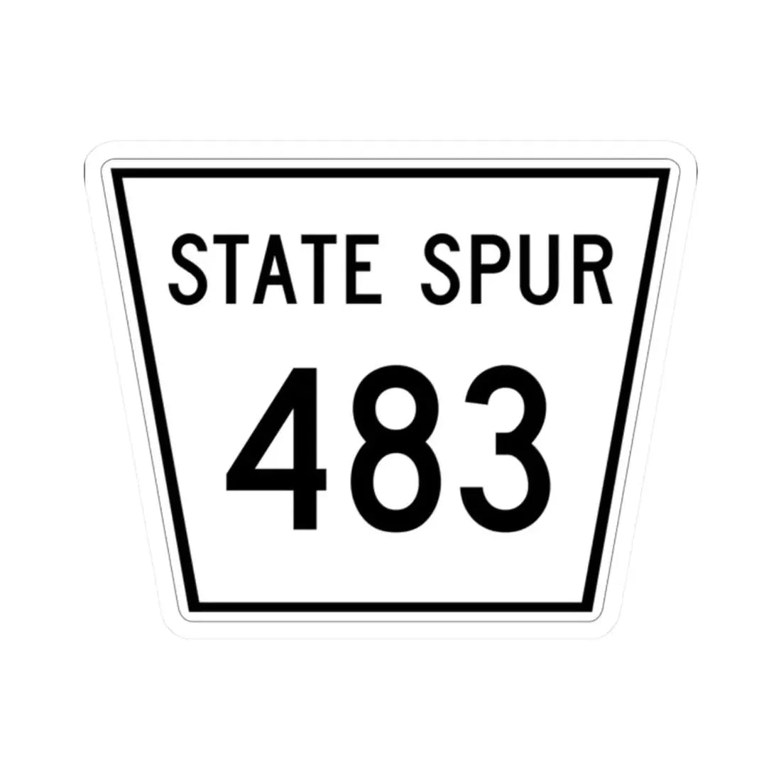 Nebraska State Spur 483 (Nebraska) (Road Sign) STICKER Vinyl Kiss-Cut Decal 2 Inch White - The Sticker Space