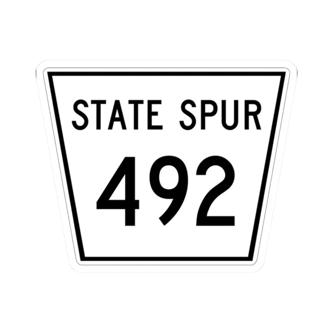 Nebraska State Spur 492 (Nebraska) (Road Sign) STICKER Vinyl Kiss-Cut Decal 2 Inch White - The Sticker Space
